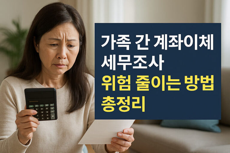 가족 간 계좌이체시 세무조사 위험을 줄이는 방법 8 가족 간 계좌이체 세무조사 위험 줄이는 방법 총정리 썸네일
