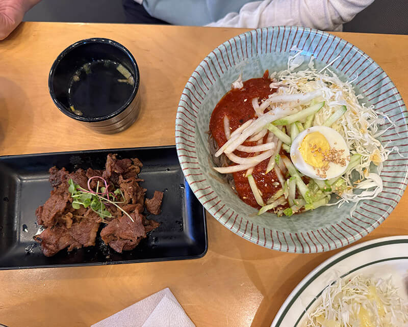 비빔냉면+연탄불고기 정식