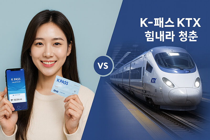 K-패스와 KTX 힘내라 청춘 청년 교통비 할인 비교