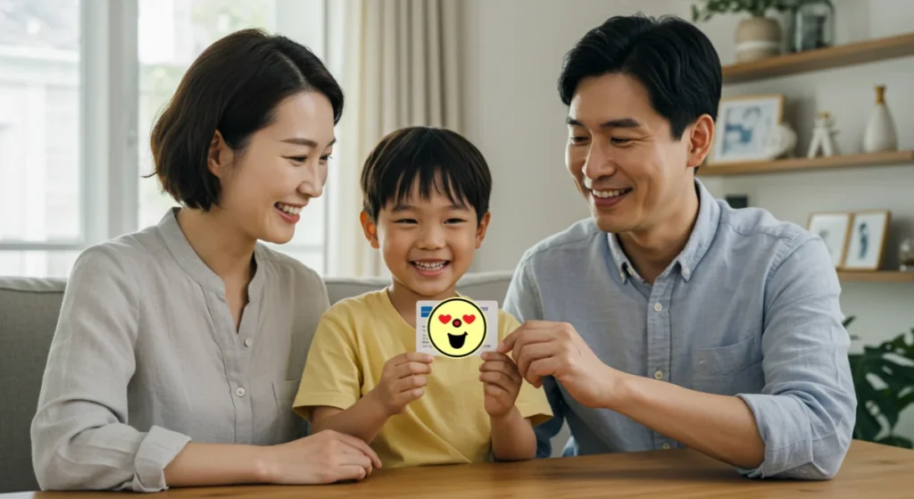 인천에 거주하는 부모와 초등학생 자녀가 함께 웃고 있는 모습
