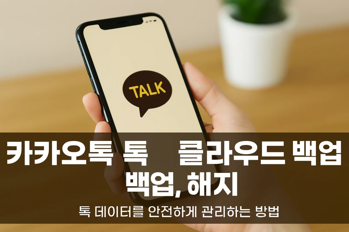 카카오톡 톡클라우드 백업과 해지 정보를 안내하는 썸네일 이미지