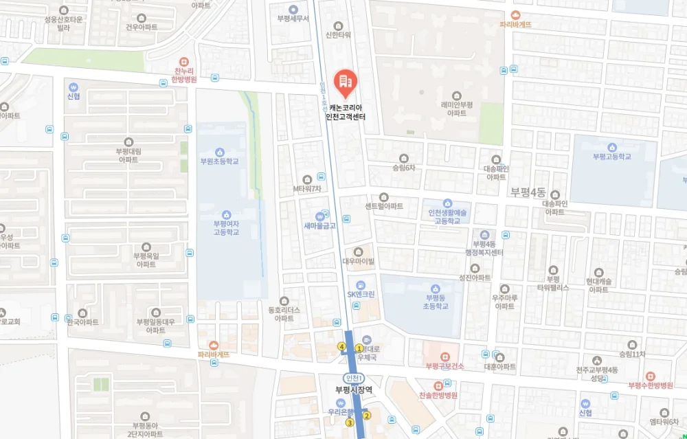 캐논코리아 부평센터 위치 지도