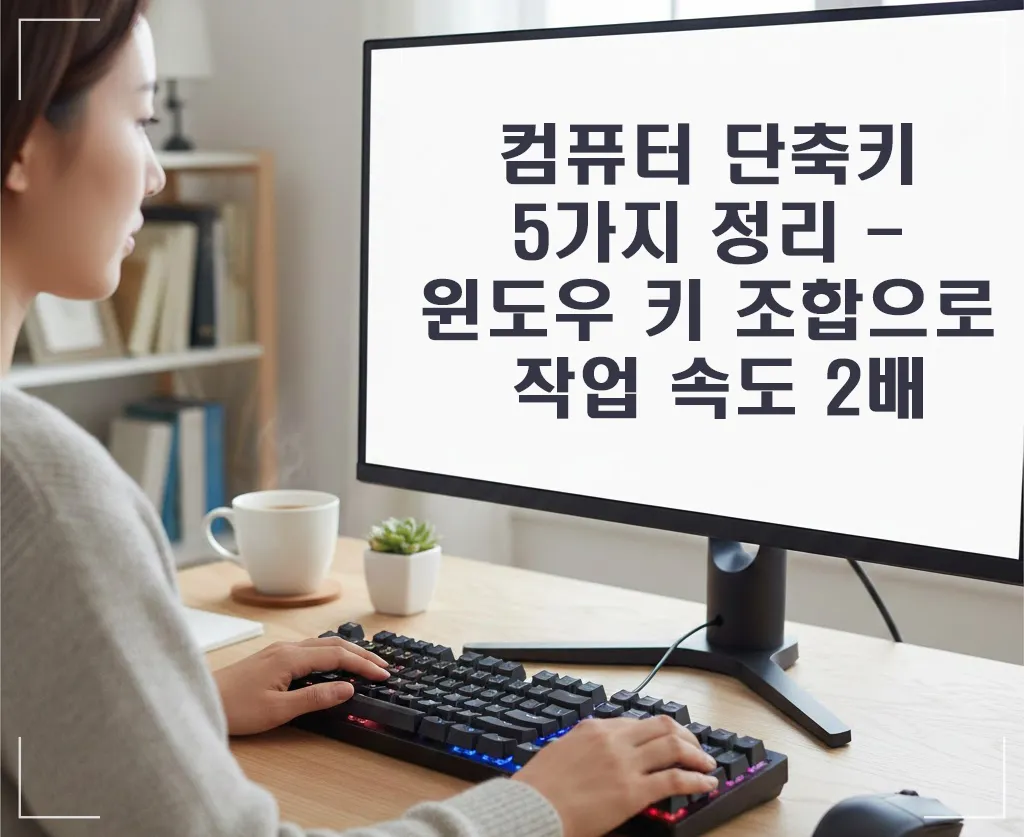 컴퓨터 단축키 5가지 정리 윈도우 키 조합으로 작업 속도 높이는 방법