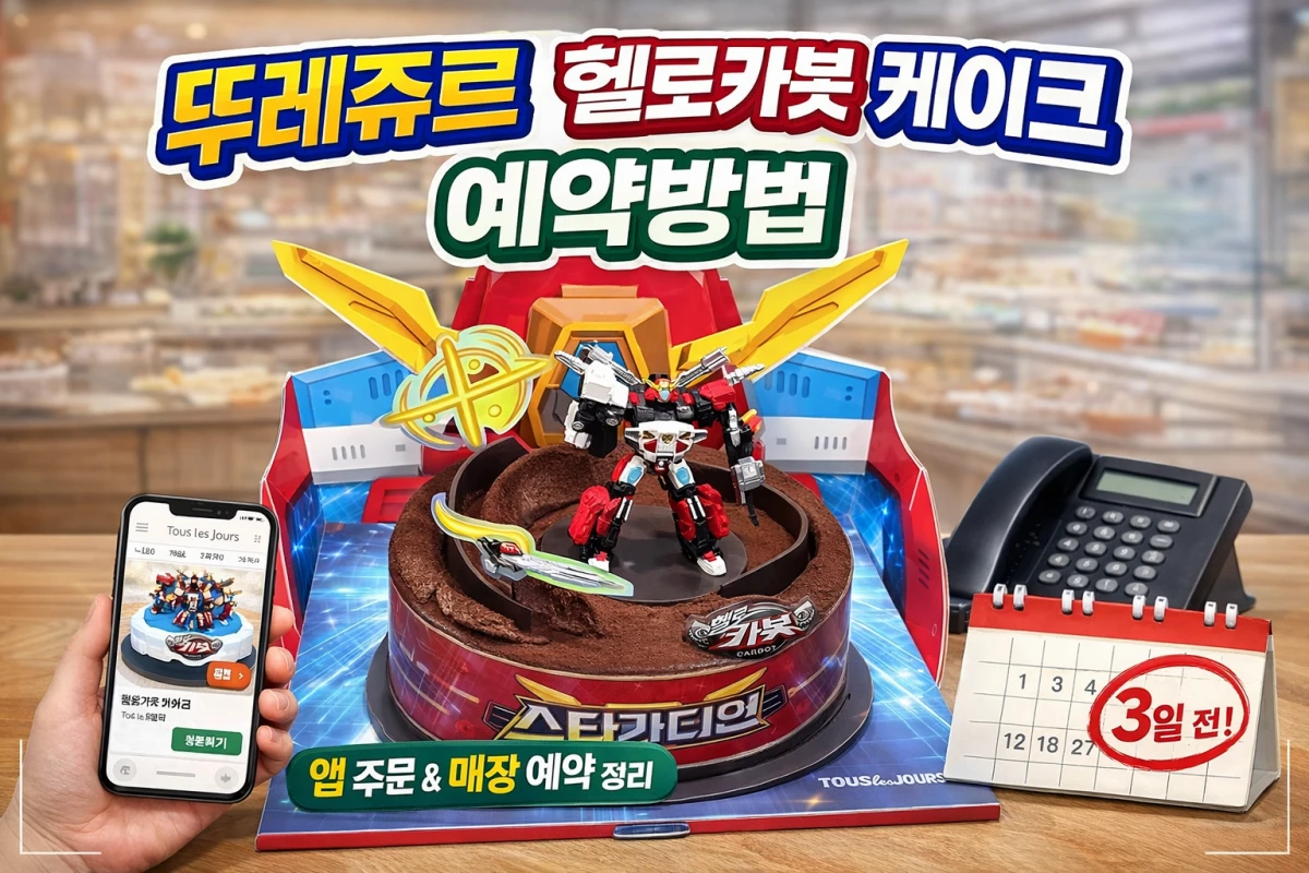 뚜레쥬르 헬로카봇 케이크 예약방법 스타가디언 케이크