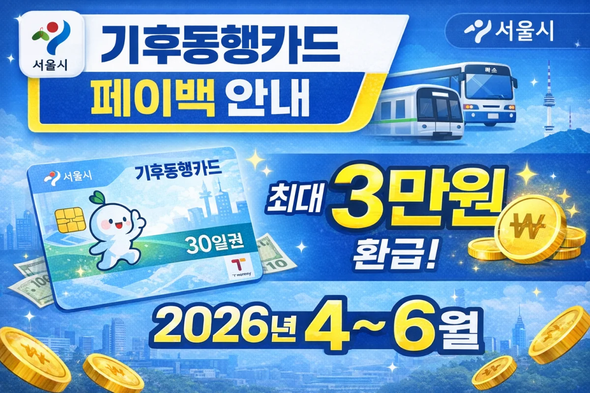 기후동행카드 페이백 최대 3만원 환급 안내 이미지