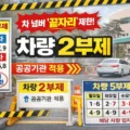 차량 2부제 공공기관 시행 및 차량 5부제 주차 제한 안내 이미지