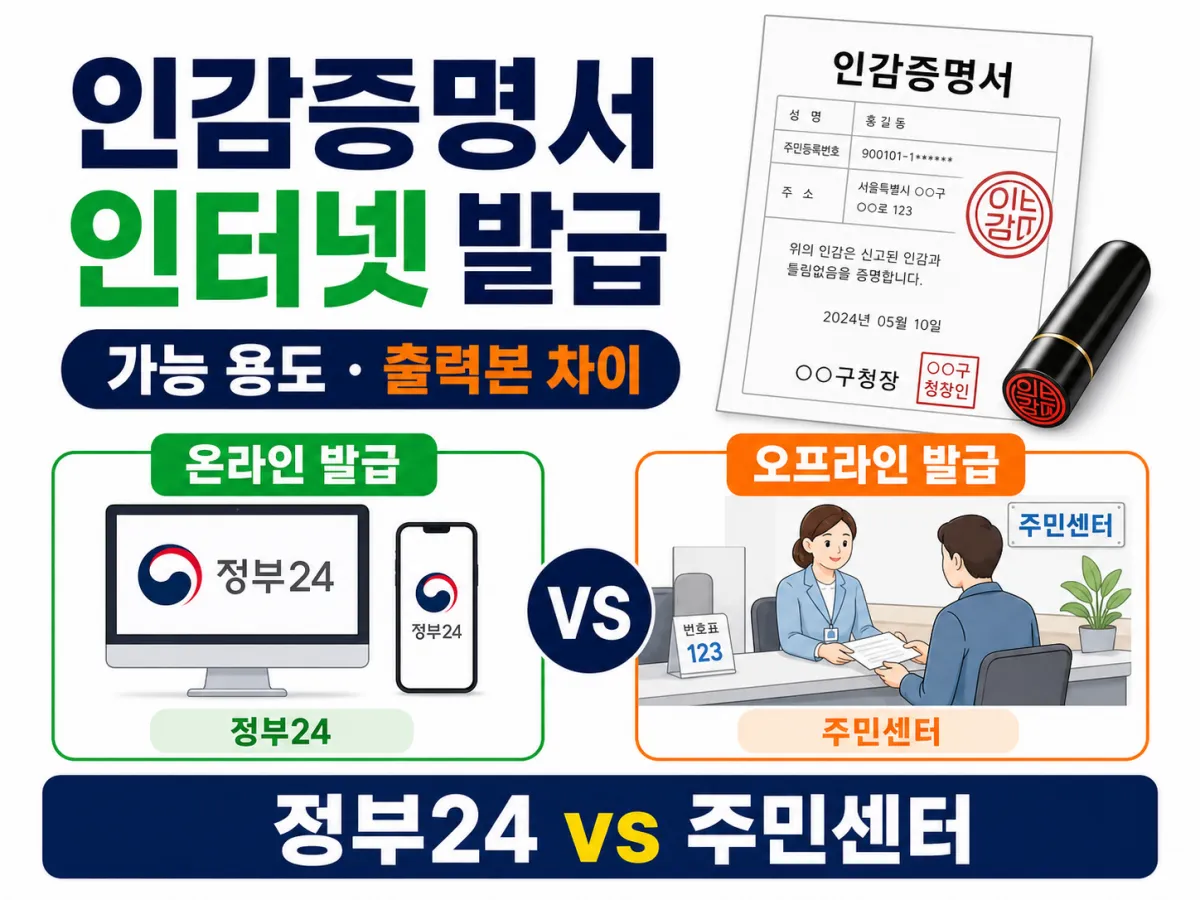 인감증명서 인터넷 발급 가능 용도와 출력본 차이 썸네일