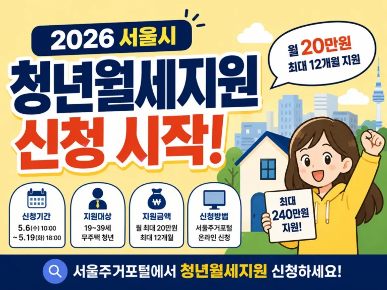 서울시 청년월세지원 신청 시작, 월 20만원 받는 대상과 방법 7 서울시 청년월세지원 신청 시작과 월 20만원 지원 내용을 정리한 썸네일