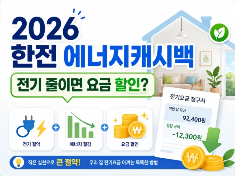 2026 한전 에너지캐시백 쉽게 알아보기, 전기 줄이면 요금 할인? 1 2026 한전 에너지캐시백 전기요금 할인 안내