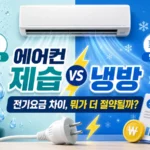 에어컨 제습 냉방 전기요금 차이를 비교한 썸네일 이미지