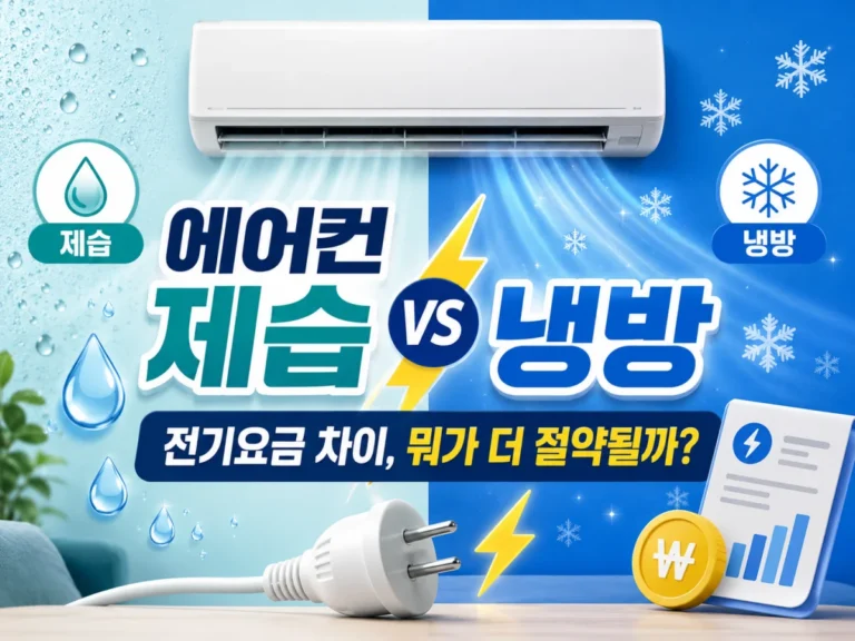 에어컨 제습 냉방 전기요금 차이, 전기세 아끼려면 어떤 모드가 좋을까? 1 에어컨 제습 냉방 전기요금 차이를 비교한 썸네일 이미지
