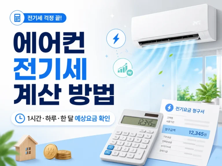 에어컨 전기세 계산 방법과 1시간 하루 한 달 예상요금 안내