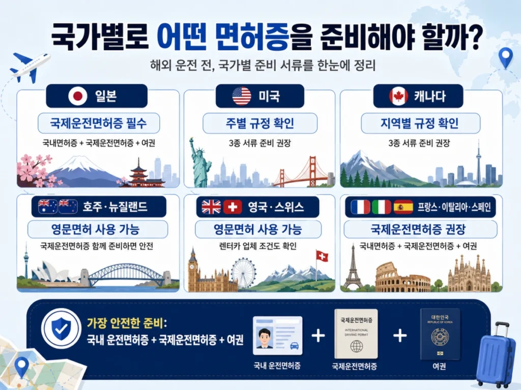 국가별 해외 운전면허증 준비 방법 안내