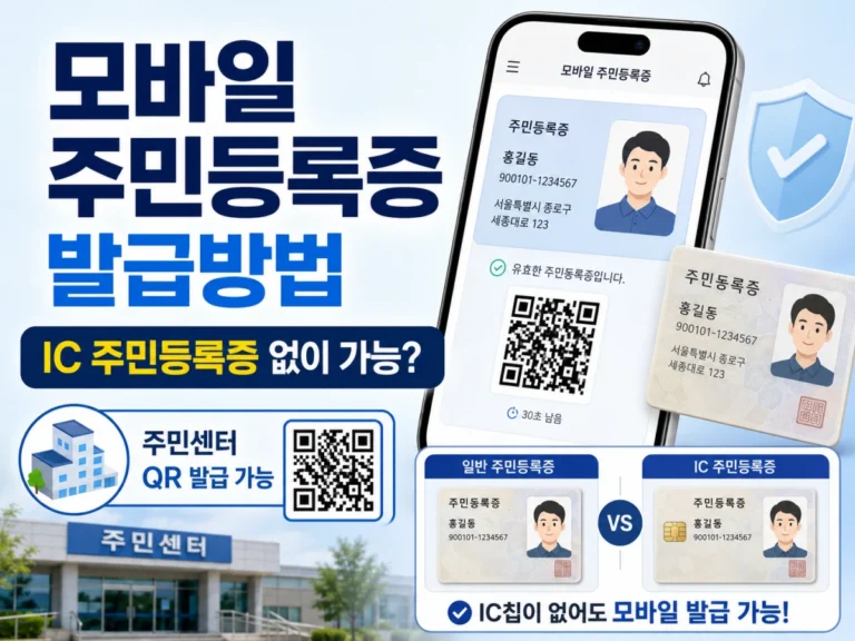 모바일 주민등록증 발급방법, IC 주민등록증 없이 가능한가? 1 모바일 주민등록증 발급방법과 IC 주민등록증 없이 QR 발급하는 방법