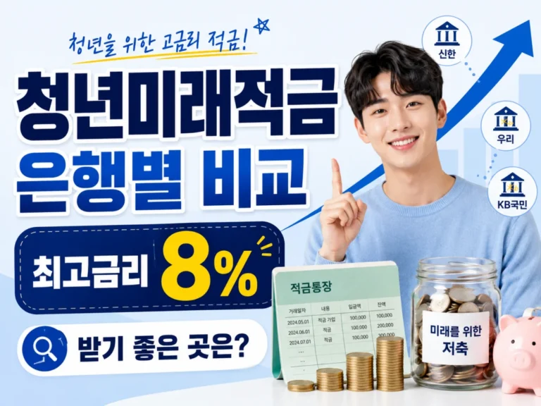청년미래적금 은행별 비교, 최고금리 8% 받기 좋은 곳은? 1 청년미래적금 은행별 금리와 최고금리 8% 비교 썸네일