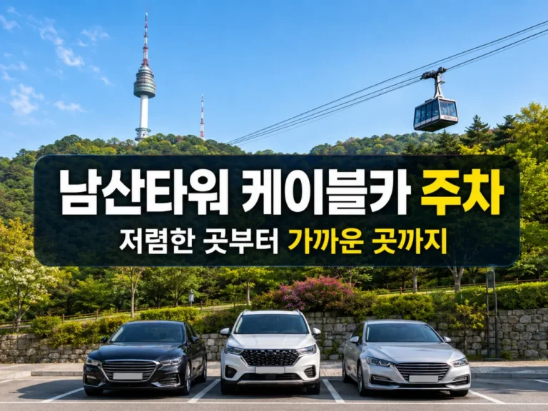 남산타워 케이블카 주차장 요금과 거리 비교