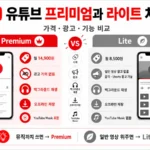 유튜브 프리미엄과 라이트 차이 가격 광고 기능 비교